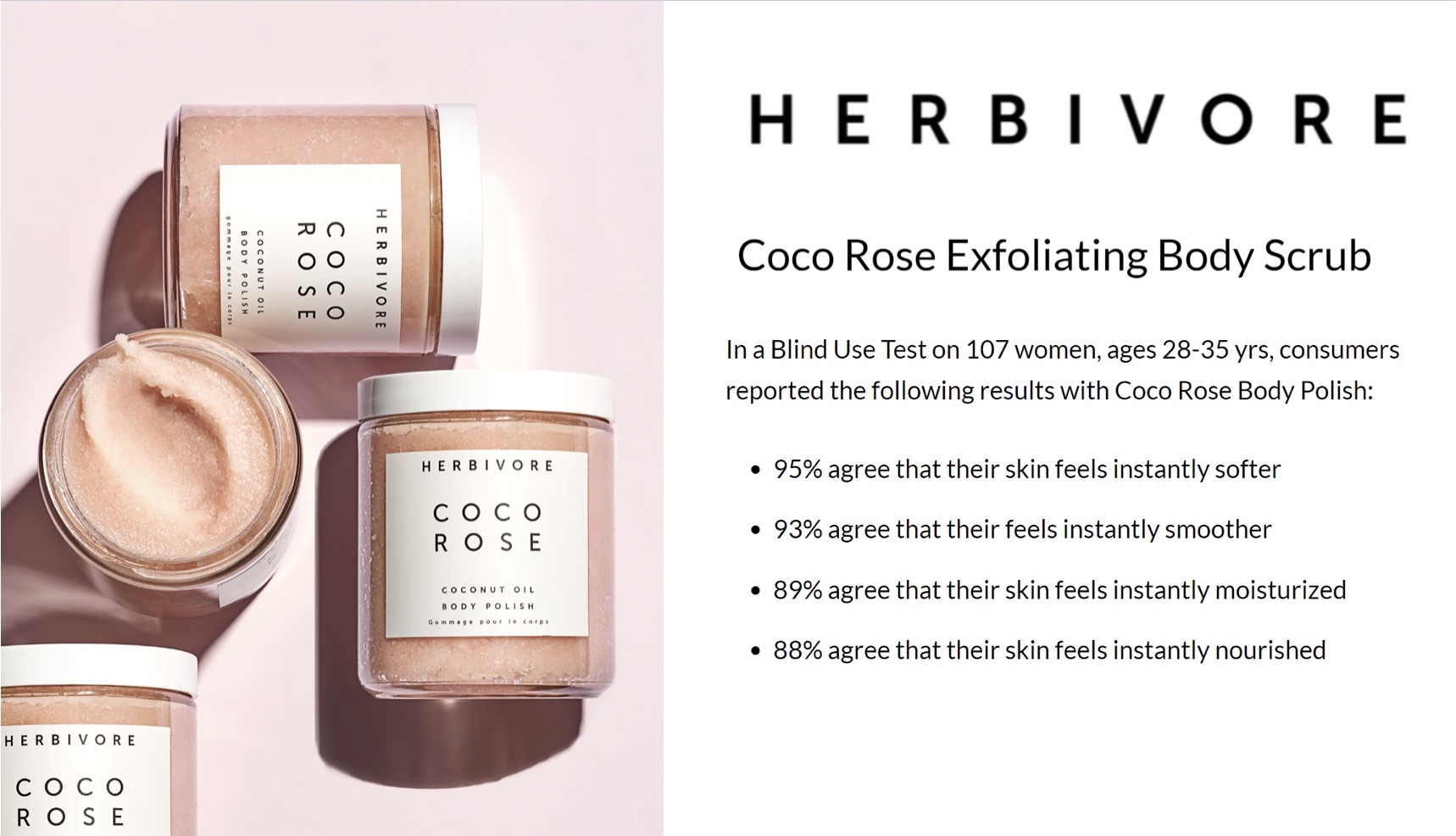 Herbivore - Coco Rose Exfoliating Body Scrub - Claims in Action